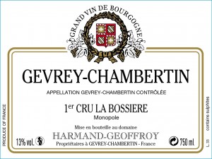 Gevrey-Chambertin 1er cru La Bossiere 2018