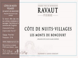 Côte de Nuits villages Les Monts de Boncourt 2019