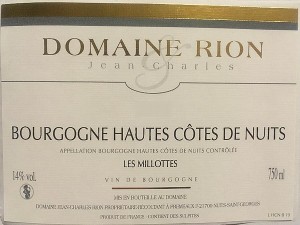 Hautes cotes de Nuits Les Millottes 2022