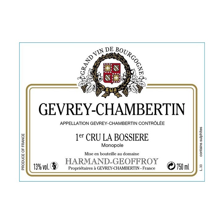 Gevrey-Chambertin 1er cru La Bossière Monopole 2020