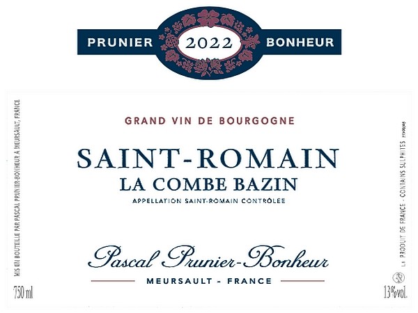 Saint-Romain Blanc La Combe Bazin 2022