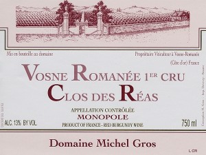 Vosne-Romanée 1er cru Clos des Réas 2022