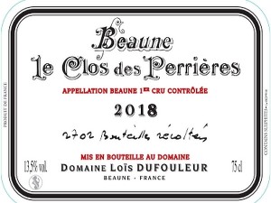 Beaune 1er cru  Rouge Clos des Perrières 2018