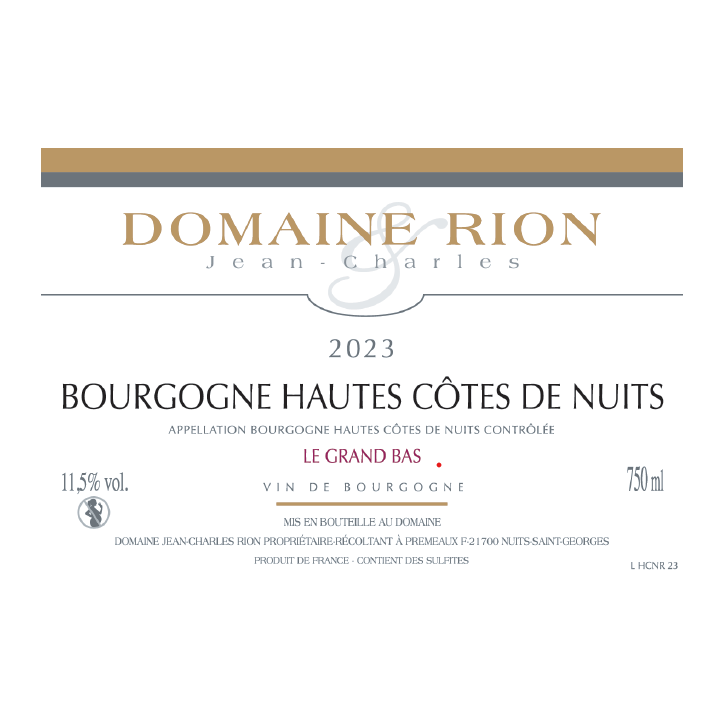 Bourgogne Hautes Côtes de Nuits Le Grand Bas 2023 RION
