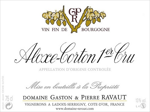 Aloxe-Corton 1er cru 2022 RAVAUT Gaston & Pierre