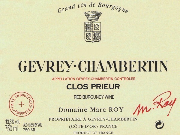 Gevrey-Chambertin Clos Prieur 2022 ROY Alexandrine