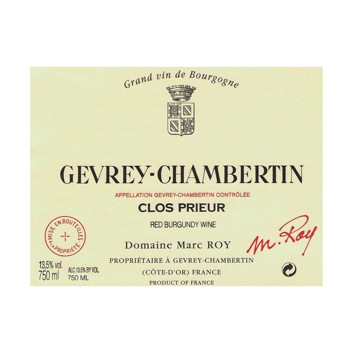 Gevrey-Chambertin Clos Prieur 2022 ROY Alexandrine