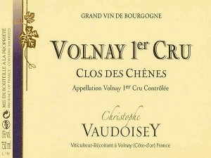 Volnay 1er cru Clos des Chênes  2023 VAUDOISEY Christophe