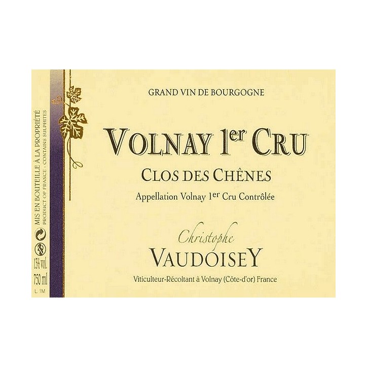 Volnay 1er cru Clos des Chênes  2023 VAUDOISEY Christophe