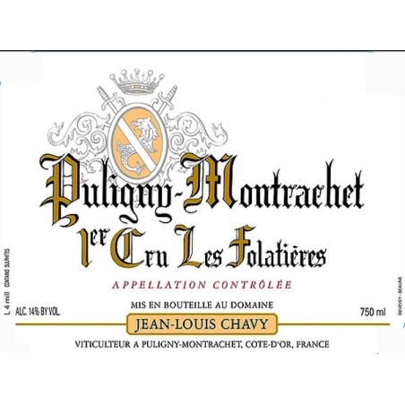 Puligny-Montrachet 1er cru Les Folatières 2022 CHAVY Jean-Louis