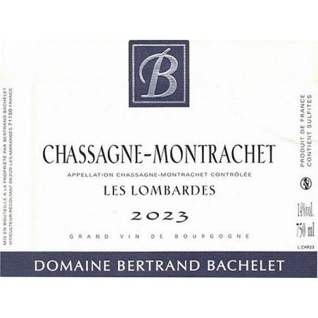 Chassagne-Montrachet Les Lombardes 2023 BACHELET Bertrand