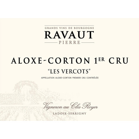Aloxe-Corton 1er cru Les Vercots 2022 RAVAUT Pierre