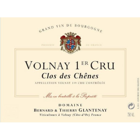 Volnay 1er cru Clos des Chênes 2020 GLANTENAY Thierry