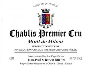 Chablis 1er cru Montée de Tonnerre 2023 DROIN Jean-Paul & Benoit