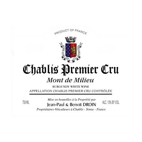 Chablis 1er cru Montée de Tonnerre 2023 DROIN Jean-Paul & Benoit