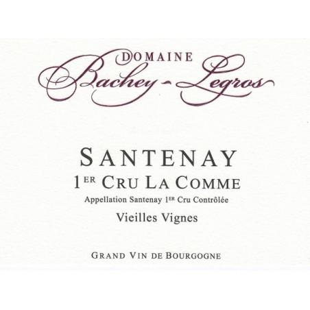 Santenay 1er cru La Comme Rouge 2022 BACHEY-LEGROS