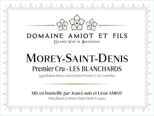 Morey-Saint-Denis 1er cru Les Blanchards 2022 AMIOT Léon
