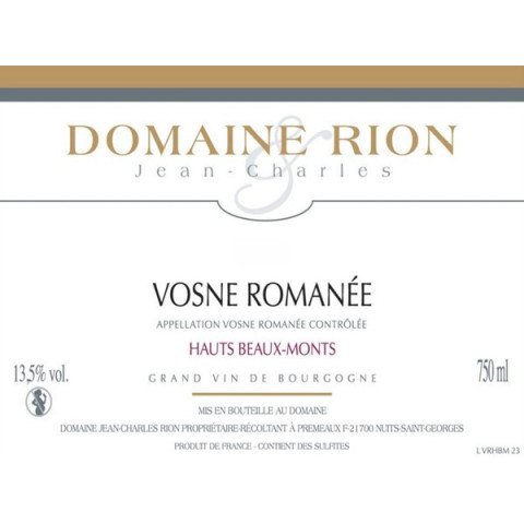 Vosne-Romanée 2022 Hauts Beaux Bruns RION