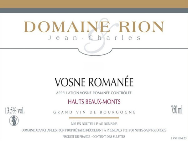 Vosne-Romanée 2022 Hauts Beaux Bruns RION