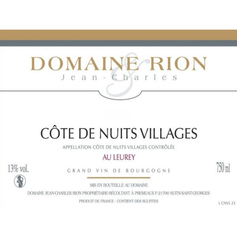 Côte de Nuits Villages 2023 Au Leurey