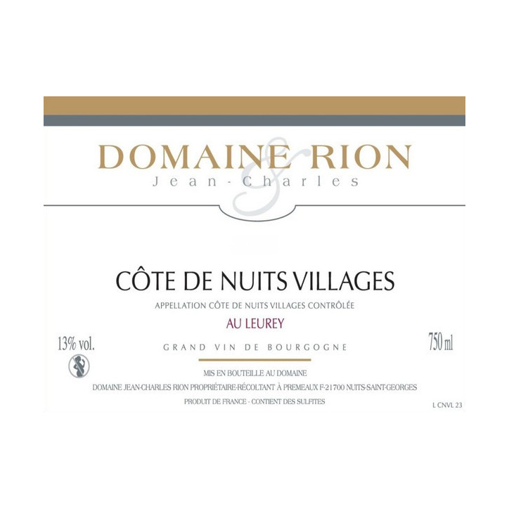 Côte de Nuits Villages 2023 Au Leurey  RION Jean-Charles