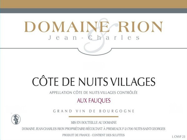 Magnum Côtes de Nuits Villages 2020 Aux Fauques RION Jean-Charles
