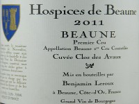 Beaune 1er Cru 2011 Hospices de Beaune Cuvée Clos des Avaux